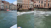Venice: Two men spotted foil surfing along Grand Canal