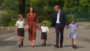 Kate Middleton and William accompany children to school