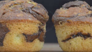 Deliciosos muffins marmorizados de Nutella super fáceis de fazer!