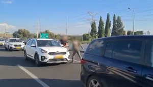 תיעוד: גבר משחית 2 צמיגים של נהג רכב אחר במהלך ויכוח בכביש 431