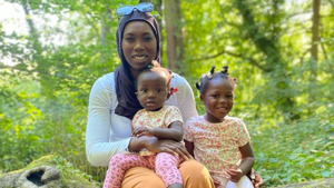Fatoumatta Hydara, aged 28, and her two young children Naeemah and Fatimah