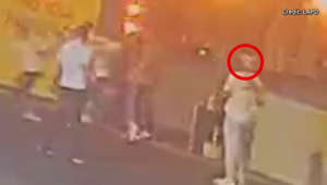 Footage released by the LAPD after two tourists from Merseyside were shot in the back in outside a bar in Venice Beach