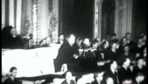 On December 8th, 1941, Franklin D. Roosevelt delivers his Declaration of War Address to congress. Excerpt taken from Great Speeches Vol. 5. from Educational Video Group, Inc. available at http://www.evgonline.com
