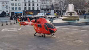 London: Air ambulance takes off from Trafalgar Square