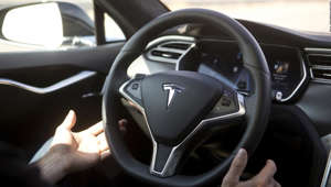 Autopilot features are demonstrated in a Tesla Model S during a Tesla event in Palo Alto, California October 14, 2015.