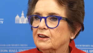 Tennis legend and social activist Billie Jean King talks about supporting women’s sports