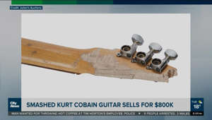 Smashed Kurt Cobain guitar sells for $800K at auction