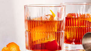 Chilled bourbon, bitters, and a hint of sugar combine to make our classic old fashioned recipe.