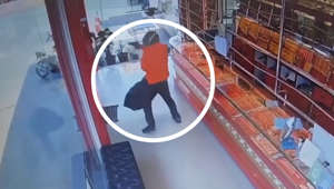 Bungling robber's heist foiled after he gets locked inside shop