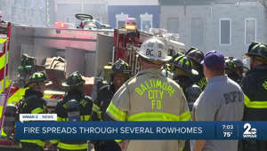 One firefighter injured battling vacant building fire in SW Baltimore