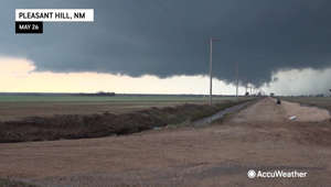 Footage from May 26 shows wall cloud pulling scud off the ground northeast of Clovis, New Mexico.