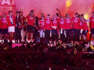 Jogadores e adeptos unem-se e cantam o hino do Benfica no Marquês