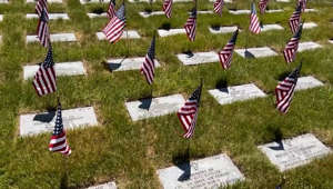 More than 77K flags placed at graves in Mass. National Cemetery