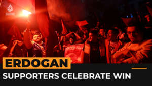 Celebrations as Erdogan declares victory in Turkey election