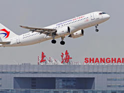 China's first homegrown large passenger jet took its maiden flight after 16 years in the making — check it out