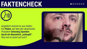 Faktencheck: Selenskyj-Plakat mit angeblichem Spendenaufruf-Video gefaked