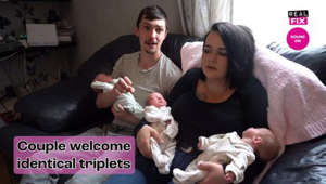 Adorable IDENTICAL TRIPLETS defy one in 200 MILLION odds!