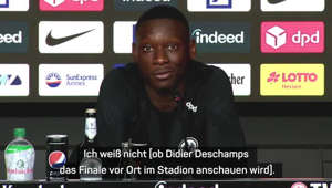 Frankfurts Randal Kolo Muani hofft, dass Frankreichs Nationaltrainer Didier Deschamps das DFB-Pokalfinale der Eintracht gegen RB Leipzig verfolgt. Besonders motiviert hat ihn das Lob von Kylian Mbappe.