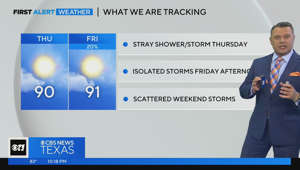 Stray shower possible Thursday, rain chances increase heading into the weekend
