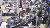 Clerk held at gunpoint by 4 men during robbery near Kirby, video shows