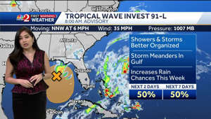 NHC upgrades chance of development for﻿ Invest 91-L; system expected to bring Florida rain