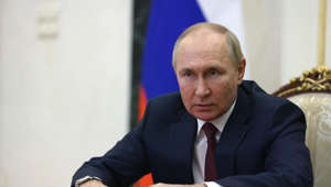 Russian President Vladimir Putin chairs a Security Council meeting via a video link in Moscow on September 29, 2022. Putin’s spending on personal security has skyrocketed this year, according to government data.