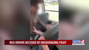 ‘Beat the hell out of him’: Oklahoma school bus driver caught on camera egging on fight between students