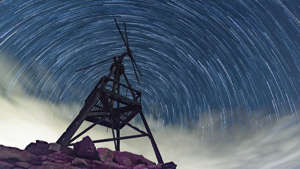 A strong foreground subject really helps a star trail composition.