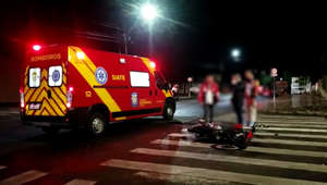 Motociclista fica ferido em acidente na Rua Minas Gerais