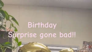 This woman freaked out when her colleague surprised her on her birthday. When her colleague popped a confetti and wished her, she got scared immediately because of the loud bang and fell.?The underlying music rights are not available for license. For use of the video with the track(s) contained therein, please contact the music publisher(s) or relevant rightsholder(s).?