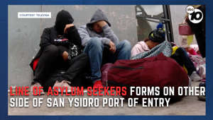 Asylum seekers lining up at port of entry