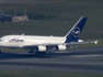 Sky 5 captures Lufthansa's A380 landing at Boston's Logan Airport