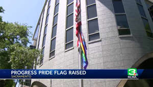Progress pride flag raised