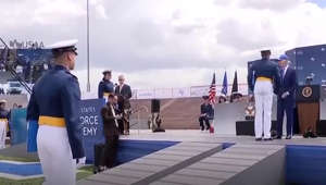 Biden joked he was "sandbagged" after tripping at US Air Force Academy graduation