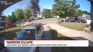 Caught on camera: Neighbors' quick actions save woman, great-grandkids from fire