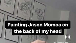 Artist paints Jason Momoa on the back of their head!