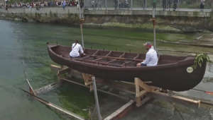 Chocolate rowboat sets sail on maiden voyage