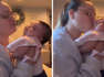 Mom shares priceless moment with her newborn