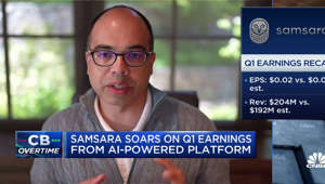 Sanjit Biswas, Samsara CEO, joins 'Closing Bell Overtime' to discuss Q1 earnings and the company's stock reaction.