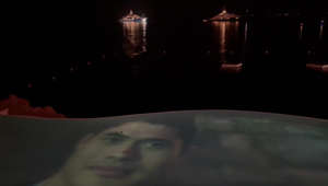 Movies projected onto infinity pool at Cannes