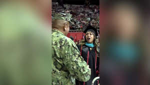 Watch: Military dad travels 30 hours from overseas to see his daughter get her degree