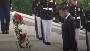 Rishi Sunak has laid a wreath at the Tomb of the Unknown Soldier at Arlington National Cemetery in recognition of the military ties between the UK and US.