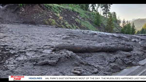 Mudslides close road to Yellowstone National Park east entrance