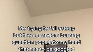 Person is trying to fall asleep but has a sudden question that needs an answer!