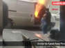 Avcılar'da Kapalı Kasa Minibüste Yangın Çıktı