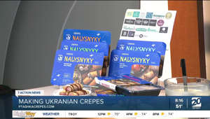 Making Ukranian crepes with Ptashka Crepes-Nalysnky