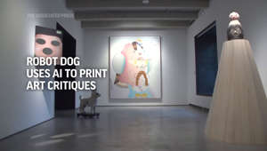 Robot dog uses AI to print art critiques