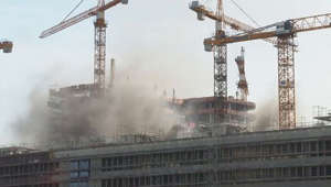 Großbrand: Explosion auf Baustelle in Hamburgs Hafencity