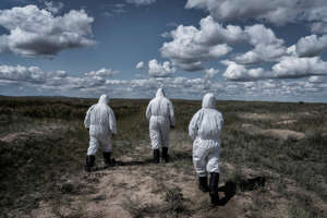 Scientists of the Kurchatov nuclear centre, northeast Kazakhstan. In the shooting ranges of Semipalatinsk, in the former Soviet Union, 456 nuclear warheads were tested. The impact of the radiation on the population of the nearby inhabited areas was kept hidden for several decades by the Soviet authorities. The nuclear fallout of the experiments directly affected about 200,000 inhabitants and impacted more than a million people. Photographer Pierpaolo Mittica says: ‘What happened on the Semipalatinsk Polygon is regarded as one of the greatest crimes planned against humanity. The local population was used specifically as guinea pigs to understand the consequences of radiation on people. Today the life for the local people goes on, struggling among this legacy.’ (Picture: Pierpaolo Mittica)