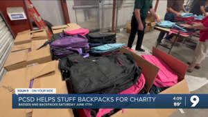 Pima County Sheriff's Department helps stuff backpacks for students